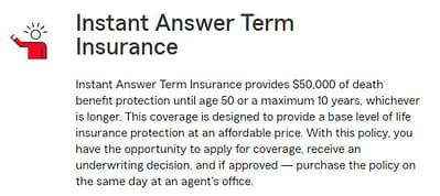 Instant Answer Term Insurance - No Exam Coverage up to 50,000 through State Farm